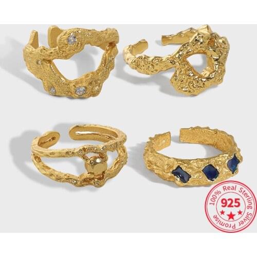 Irregular 925 Sterling Silver Gifts For Women Steampunk Gothic Adjustable Personalized Accesories Ring 2021 Trend Jewellery