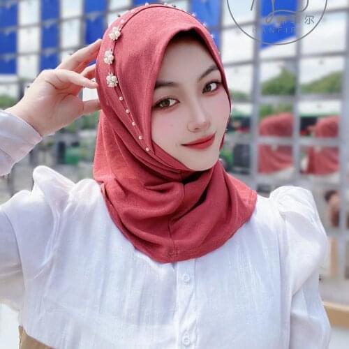 New Moslem Rivet Shine Convenient Hijab For Women