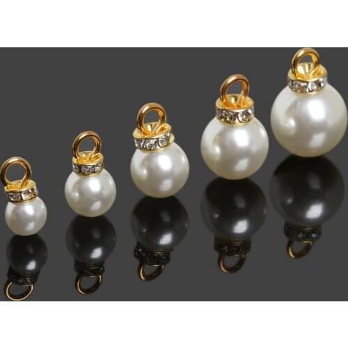 Wholesale Hot 10pcs 5Size Ivory ABS Round Beads Pearl for Craft Decorations Women DIY Clothes Jewelry Garment Beads Accessories