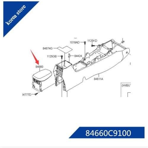 For Hyundai ix25 creta Center Console Armrest box cover leather creta 2017 84660C9100