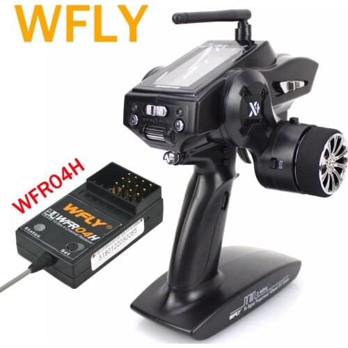 WFLY WFX4 4CH 2.4G High Sensitivity Radio 40 Models LED Screen Gun Remote Controller Switched L/R hand for RC Car and Boat