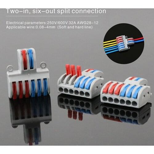 Wire Connector 10/30/50/100 Pieces Mini Quick Connector Universal Compact Terminal Block Plug-in Electrical Wire Connector Splic