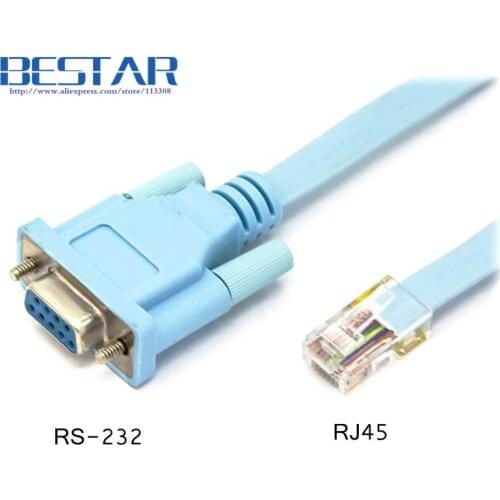 RS-232 RS232 DB9 To RJ45 RJ-45 Serial Network Router modem Console flat Cable connector RJ45 RS 232 1.8M 6FT For Cisco routers