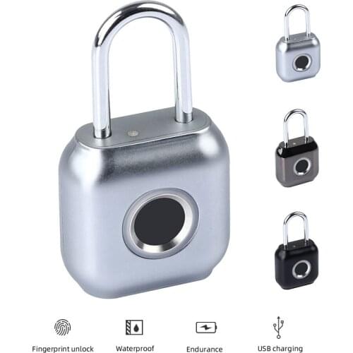 Smart Biometric Fingerprint Door Locks Waterproof USB Rechargeable Door Lock, Keyless Fingerprint Padlock For Luggage Suitcase