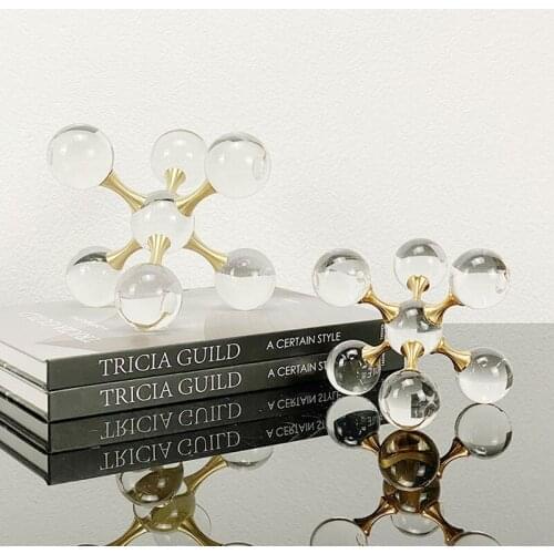 Nordic Glass Ball Modern Crystal Molecular Ball Ornament Living Room Desktop Home Decoration Accessories