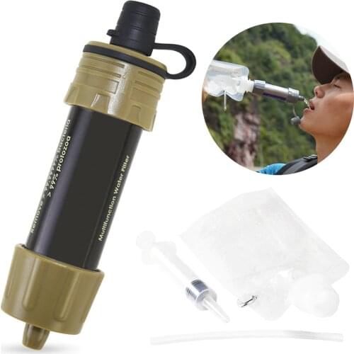 Outdoor Water Filter Straw Water Purifier System with 5000 Liters Filtration Capacity for Camping Emergency Survival Tool