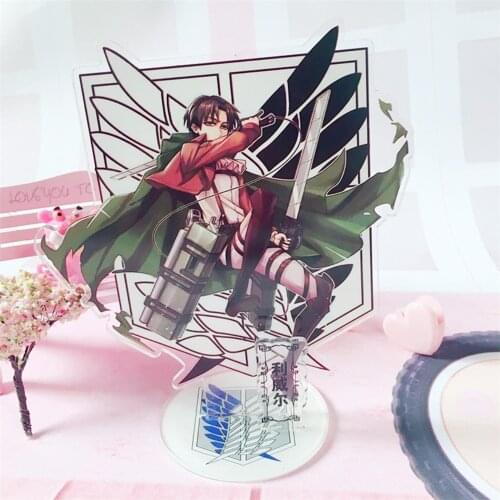 Japan Anime Acrylic Attack on Titan Levi Ackerman Action Figure Stand Model Plate Desk Decor Cute Standing Sign Gift