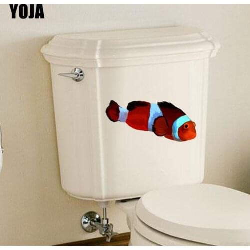 YOJA 24X9.8CM Modern Art Fish Wall Sticker Toilet Decal Bedroom Home Decoration T3-1094