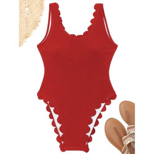 Yozihis Red One-piece Swimwear