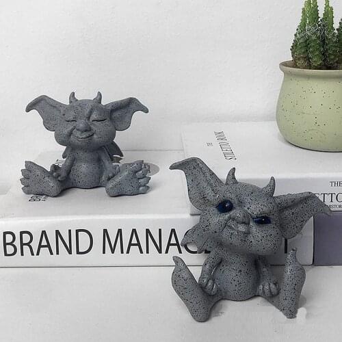 1Pcs Garden Statue Lifelike Exquisite Resin Elf Little Monster Garden Ornaments Outdoor Decoration Statue Sculpture Patio Angel