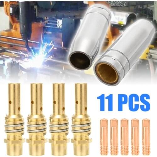 11Pcs 0.8mm 0.030 Nozzles Contact Tips Holders Practical Welding Accessories MIG Welder Consumable For 15AK Welding Torch