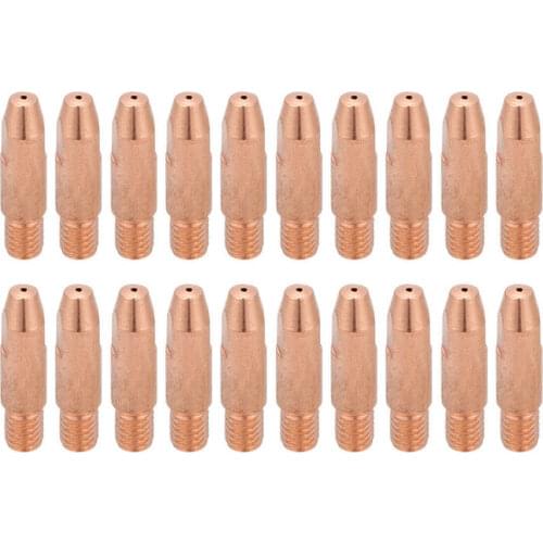20Pcs 24KD MIG/MAG Welding Torch Contact TIP M6*28 Gas Nozzle 0 8/1 0/1 2mm
