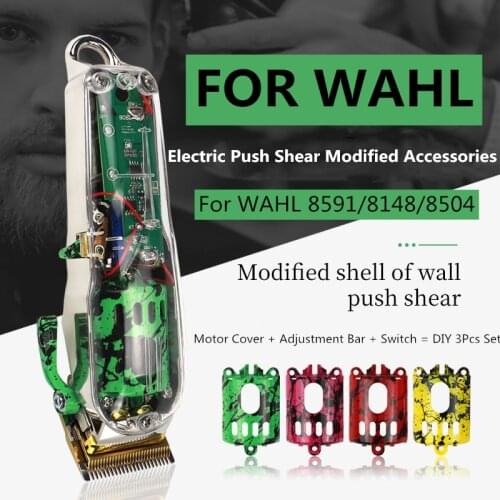 3PCS/Set DIY Modified Shell For Wahl Electric Hair Clipper Accessories Barber Hair Trimmer Case Motor Cover Switch 5Colors G0623