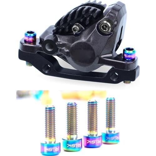 4PCS Disc Brake Fixing Bolts Screw M6x20mm Titanium Alloy Bicycle Disc Brake Fixing Bolts Bike Caliper Crank Screws Dropshipping