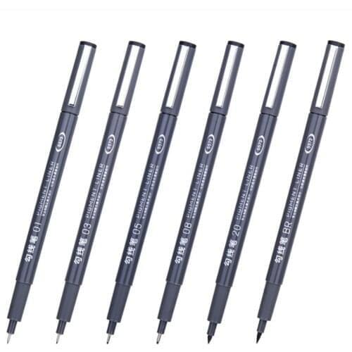 6pcs/lot Various specifications Art Crochet pen Hook line pen Marker pens painting drawing Stationery G255