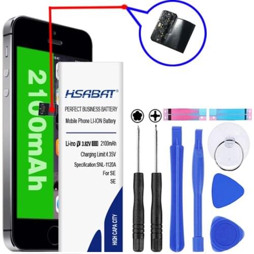 HSABAT 2100mAh Battery for iphone SE free tools+Sticker