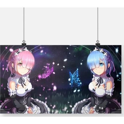 Re Zero Rem Ram Anime Poster Framed Wooden Frame Canvas Painting Wall Art Decor Living Room Bedroom Study Home Decoration Prints