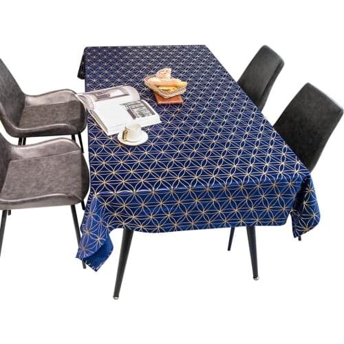 Velvet gold stamping fabric table cloth for home party wedding decoration