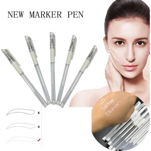White Eyebrow Marker Pen Tattoo Accessories Permanent Cosmetics Skin Marker Easy Wipe Tracing Tool Mobile Phone Thrush Refill