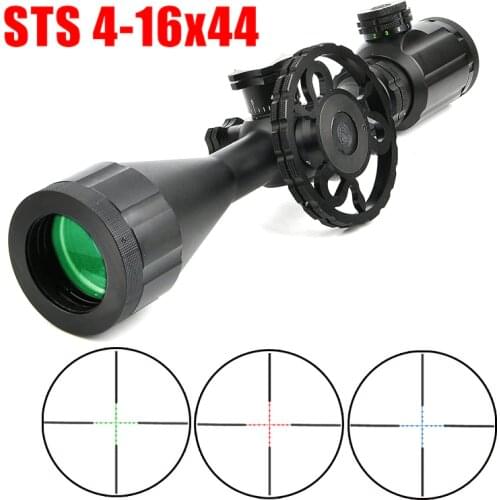 BSA OPTICS STS 4-16x44 Optic Sight RGB Illuminated Tactical Rifle Scope Side Parallax Adjust Sniper Hunting Sight
