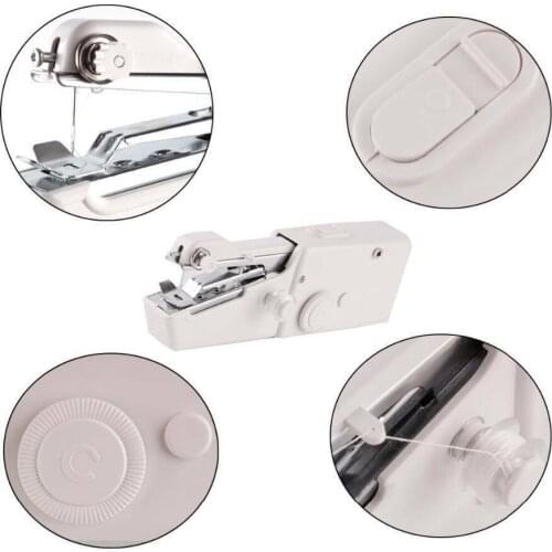 Household Mini Sewing Machine Portable Handheld Compact Electric Sewing Machines Stitch Sew Needlework Metal Material