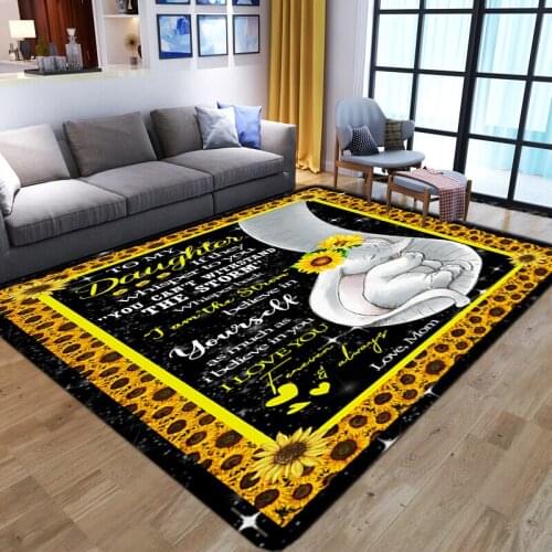 To My Daughter Message Letter Print Area Rugs Flannel Thicken Kid Room Playing Floor Mat Home Textiles Sofa Express Love Carpets