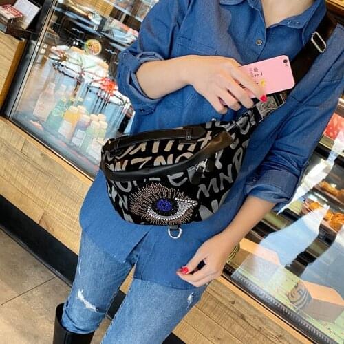 Elegant Fashion Womens Black Waist Pack Belt Chest Sports Bags Oxford Ladies Hand Shoulder Messenger Belly Kidney Hip Bag 2021