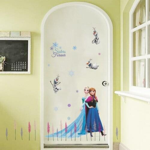 Hot Cartoon Disney Frozen Elsa Princess Olaf Wall Stickers For Kids Room Decoration Home Decals Mural Art Movie Wall Poster