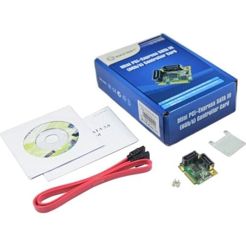 Good Quality Mini PCI-Express to 2 Ports SATA 3.0 III 6Gb/s Expansion Card Single Chip Design Best Price