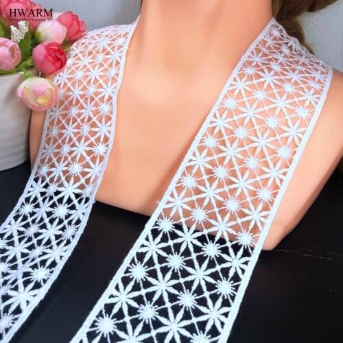 HWARM 10yard 5.5cm african lace fabric Star shape arc wedding lace barcode DIY childrens clothing accessories ribbon trim net