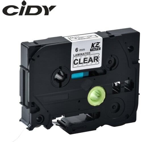 CIDY Tze 111 Tz111 Black on Clear Laminated Compatible P touch 6mm tze-111 tz-111 tze111 Label Tape Cassette Cartridge