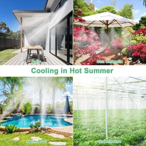 Water Spray Kit 6-18M Water Misting Cooling System Mist Nebulizer Outdoor Garden Misting Atomizing Spray Fine Misting Nozzles