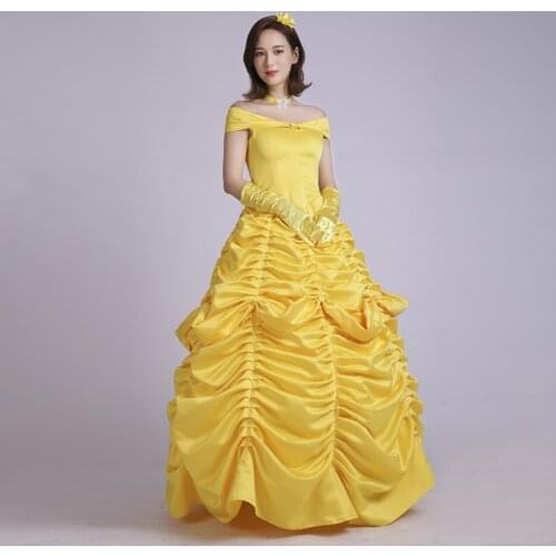 Custom-Made New Arrival Adult Princess Belle Cosplay Costume Halloween Costumes Dress For Women Girls