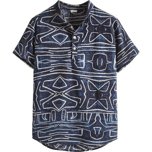 Summer Shirts For Men Short Sleeve Clothes Tops Hawaiian Beach Flower Shirt Men Casual Turtleneck Dress Shirt chemise homme