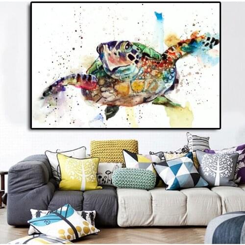 Sea Turtle Marine Watercolor Minimalist Wall Art Canvas Poster And Print Canvas Painting Decorative Picture Bedroom Home Decor