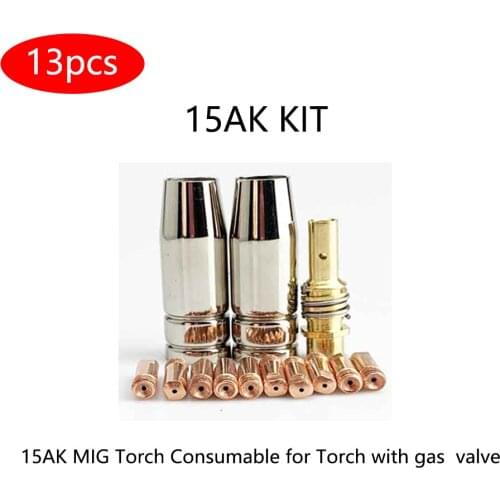 Mig welding torch nozzle part kit conical nozzle sleeve rod tool set Binzel 15AK for welder accessories