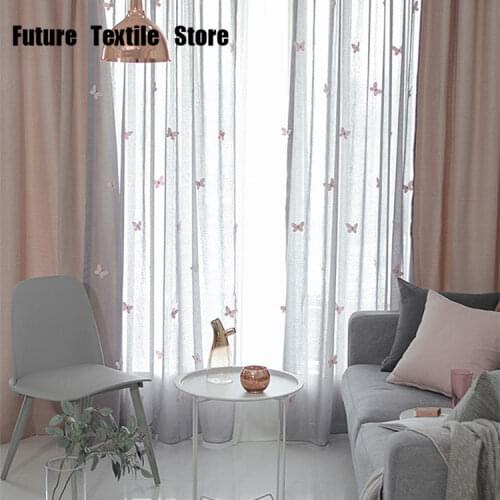 New Three-dimensional Butterfly Embroidery Curtains Childrens Room Curtains Living Room Dining Room Bedroom Curtains