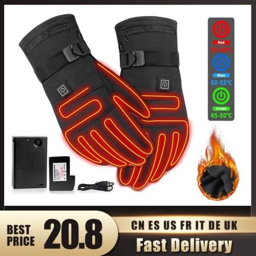 USB Electric Heated Gloves 3.7V 4000 MAh Rechargeable Battery Powered Hand Warmer For Hunting Fishing Skiing Benchmark