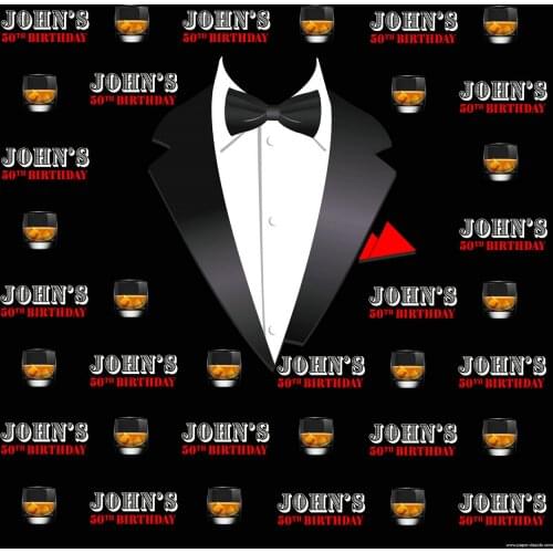 Custom Whiskey Man Birthday Bow Tie photography studio background High quality Computer print party backdrops