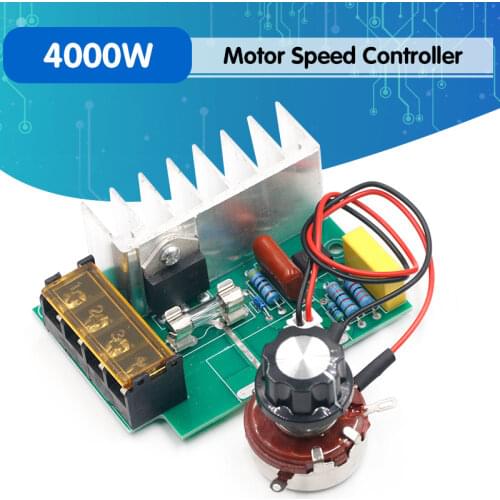 4000W 0-220V AC SCR Electric Voltage Regulator Motor Speed Controller Dimmers Dimming Speed With Temperature Insurance