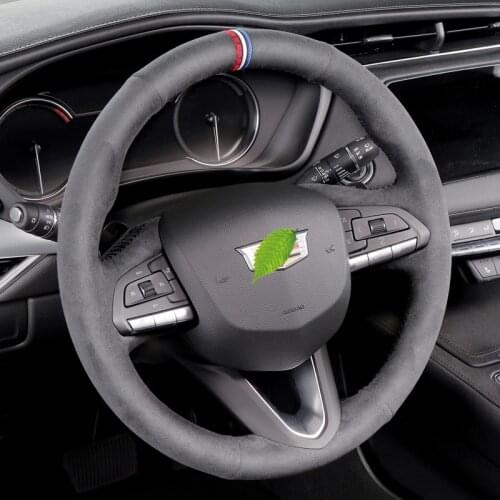 DIY Alcantara Hand Sewing Car Steering Wheel Cover For Cadillac CT4 CT5 CT6 ATS-L XTS XT4 XT5 XT6 Grip Cover car accessories