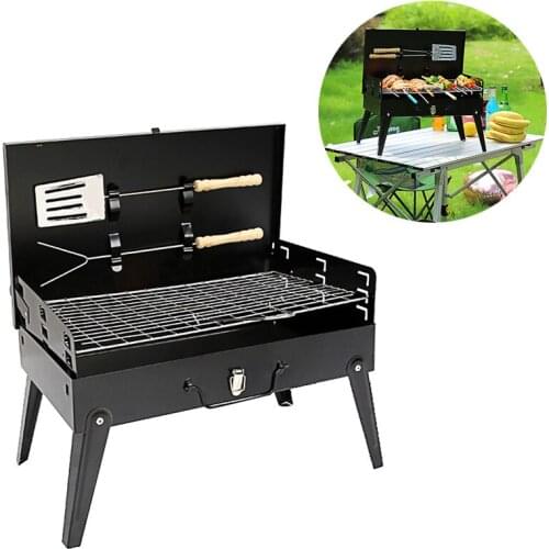BBQ Grill Folding Charcoal Grill Outdoor Stainless Steel bbq Grill Camping Cooking Picnic Prarty Portable Barbecue Tools