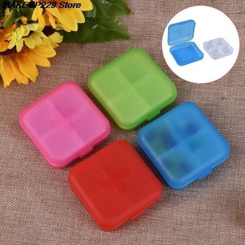 1PC 4 Slot Folding Vitamin Medicine Drug Pill Box Case Storage Hot Selling Makeup Storage Case Container