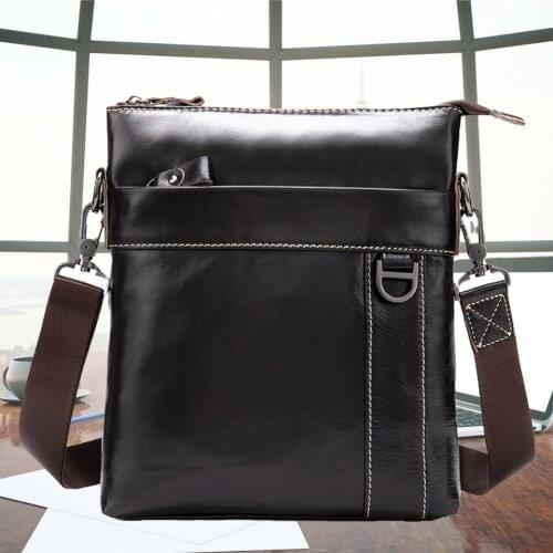 Men Shoulder Bag Crossbody Bags Brand Vintage Genuine Leather Male Messenger Bag Handbags Small Flap Large Capacity Bolso Hombre