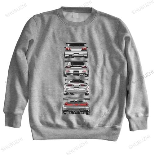 Men streetwear sweatshirt Japanese Classic Legend Car 90s JDM R34 GTR Skyline RX7 NSX 350Z S2000 brand winter hoodie for boys