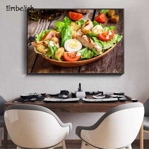 Embelish 1 Pieces Egg And Vegetables Wall Posters For Kitchen Decor HD Print Canvas Paintings Modern Home Decor Pictures Artwork