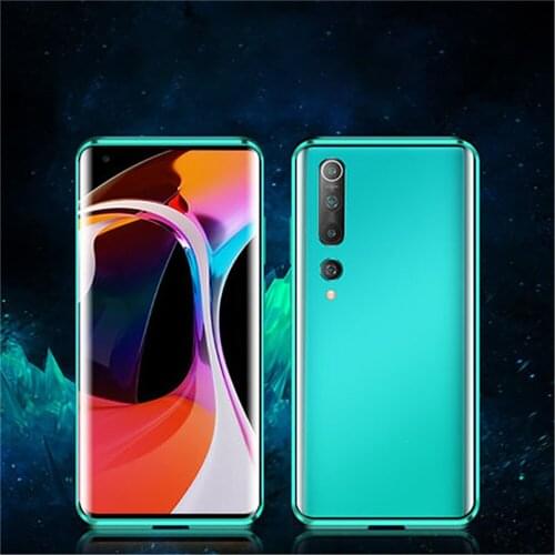 Unique Double Side Magnetic Adsorption Metal Phone Case Tempered Glass Full Protective Cover for 10/ 10 Pro
