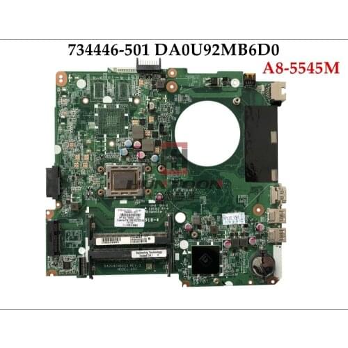 High quality 734446-501 for HP Pavilion 14-N Series laptop motherboard DA0U92MB6D0 A8-5545M U92 DDR3 Fully Tested Free shipping