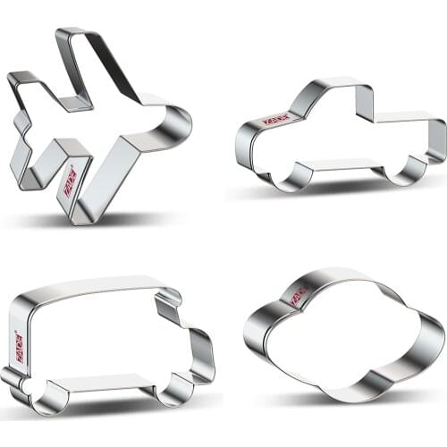 ZADE Construction Cookie Cutter Airplane for Biscuit Fondant Truck Vehicle Cookie Cutter - Stainless Steel