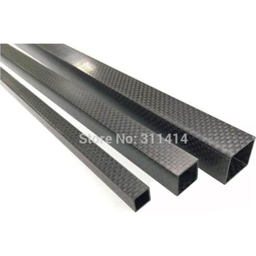 1pcs 2pcs Square 3K Carbon Fiber Tube High Strength Outer Diameter 10mm 15mm 20mm 22mm 25mm 30mm Length 500mm